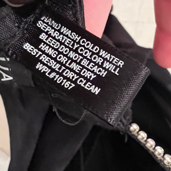 Aqua silk blend black Rhinestone Strap Camisole size XS - Picture 8 of 11